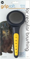 JW Gripsoft Soft Slicker Brush for All Breeds and Coat Types, Small