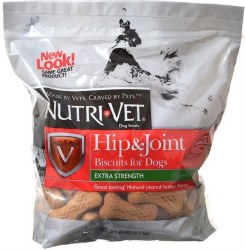 NutriVet Hip and Joint Extra Strength Dog Biscuits, Peanut Butter, 6lb