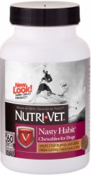 NutriVet Nasty Habit Chewables for Dogs, Liver Flavor, 60 Count