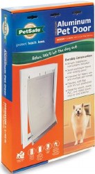 PetSafe Freedom Aluminum Pet Door for Dogs and Cats White Tinted Vinyl Flap Medium Over 40lbs