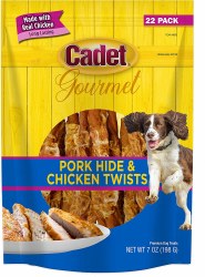 Cadet Gourmet Pork Hide and Chicken Twists Dog Treats 22 Count