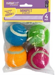 Multipet Minipet Squeaky Tennis Balls