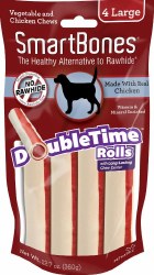 Smartbone DoubleTime Rolls with Long-Lasting Chew Center Large 4 pack