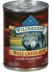 Blue Buffalo Wilderness Wolf Creek Stew Hearty Beef Stew Recipe Grain Free Canned, Wet Dog Food, 12.5oz