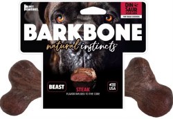 BarkBone Dinosaur Extreme Dog Chew, Steak Flavor, Made in USA, Beast