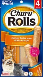 Inaba Churu Rolls Cat Treats, Chicken, .35oz, 4 Count