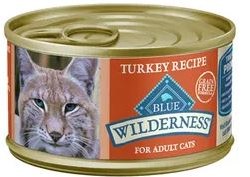 Blue Buffalo Wilderness Turkey Recipe Grain Free Canned, Wet Cat Food, Case of 24, 5.5oz Cans