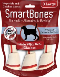 Smartbones Chicken Flavored Large 3 Pack Rawhide Free Dog Chews