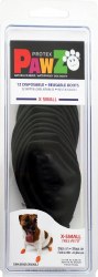 PawZ Disposable Rubber Boots, Black, X-Small, 12 Count