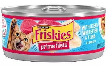 Purina Friskies Prime Filets Ocean Whitefish and Tuna, Wet Cat Food, 5.5oz