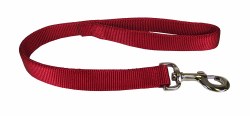 Hamilton Double Thick Nylon Dog Traffic Lead with Swivel Snap, 2 ft Long with Loop Handle, 1 inch thick, Red
