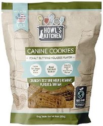 Howl's Kitchen Canine Cookies Peanut Butter & Molasses Flavor, Dog Treats, 10oz
