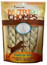 Premium Nutri Chomps 9 Inch Milk Flavor Braid Dog Treats 4 count