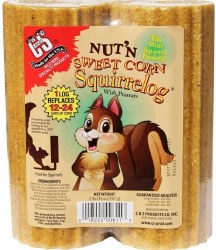 C&S Nutn Sweet Corn Squirrel Log Refills, Peanut, 32oz, 2 Count
