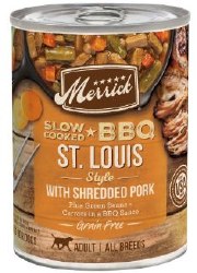 Merrick Grain Free St Louis Style BBQ with Shreded Pork Recipe Canned Wet Dog Food 12.7oz