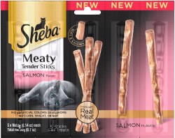 Sheba Meaty Tender Sticks Salmon Flavored Cat Treats 5 Count