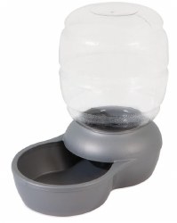 Petmate Replendish Automatic Waterer with Microban, Dog Bowls, Gray, 2.5 Gallon Capacity
