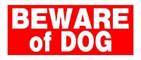 Beware Of Dog Plastic 6x14in