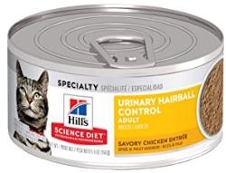 Hills Science Diet Urinary Tract Health and Hairball Control Formula with Roasted Chicken and Rice Canned, Wet Cat Food, 2.9oz