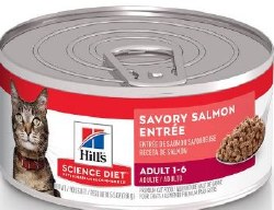 Hills Science Diet Adult Formula Savory Salmon Recipe Canned, Wet Cat Food, 5.5oz
