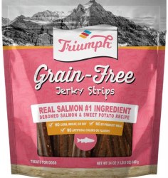Triumph Grain Free Salmon & Sweet Potato Recipe Jerky, Dog Treats, 24oz