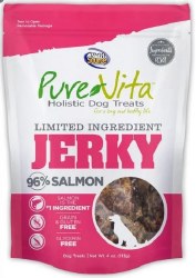Pure Vita Salmon Jerky, Dog Treats, Case of 8, 4oz