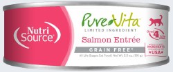 PureVita Salmon Entree Limited Ingredient Grain Free Canned, Wet Cat Food, Case of 12, 5oz