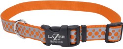 Reflective Adjustable 1 inch 18-26 inch Orange Abstract Rings Collar