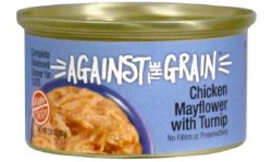 Against the Grain Farmers Market Chicken Mayfower and Turnip Recipe Grain Free Canned Wet Cat Food Case of 12, 2.8oz Cans