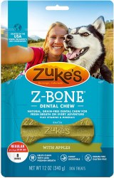Zuke's Z-Bone with Apples Regular 8 Count  Dental Dog Treats