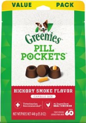 Greenies Pill Capsule Hickory Smoke Flavor, Dog Treats, 60 Count