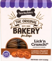 Three Dog Bakery Lick N Crunch Gold with Peanut Butter Filling, 13oz