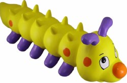 Petsport Naturflex Caterpillar, Natural Rubber Latex, Squeaker Inside, Dog Toy, 10.75 inch