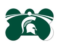 Dog Tag Bone Shape Sports Teams NCAA Michigan State, Large