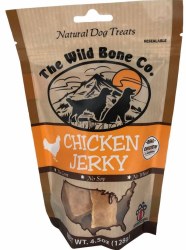 The Wild Bone Co. Natural Jerky, Chicken, Dog Treats, 4.5oz