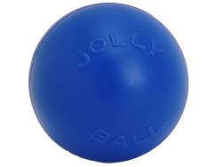 Jolly Pets Push n Play Ball Dog Toy, Blue, Large, 10"