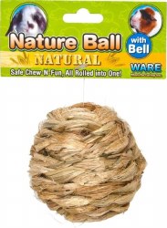 Ware Natural Sisal Nature Ball with Bell Small Animal Chew and Toy