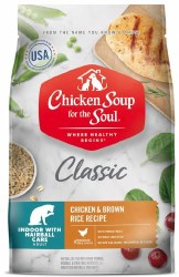 Chicken Soup for the Soul Indoor Hairball Formula Chicken and Rice Recipe, Dry Cat Food, 4.5lb