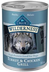 Blue Buffalo Wilderness Turkey and Chicken Grill Recipe Grain Free Canned, Wet Dog Food, 12.5oz