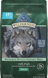 Blue Buffalo Wilderness Duck Recipe Grain Free Adult Dry Dog Food 24 lbs