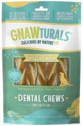 Gnawturals Dental Chews Twisted Stick, Chicken, medium, 5 count