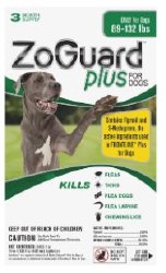ZoGuard Plus Spot-On for Dogs, Dog Flea, 89-132lb-3 Pack