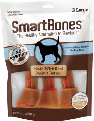 Smartbones Peanut Butter Large 3 Pack Rawhide free Dog Chews