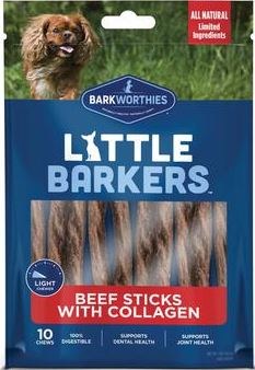 Barkworthies Little Barkers Beef Sticks with Collagen 10 pack