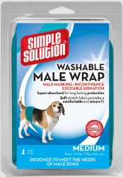 Simple Solution Washable Male Dog Wrap, Fits Dogs up to 15-45lb, Medium