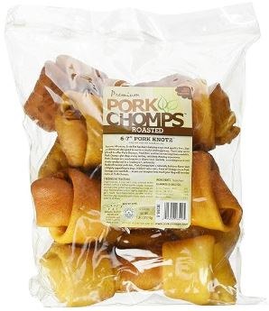 Premium Pork Chomps 6-7 Inch Roasted Knot Bone 6 Count