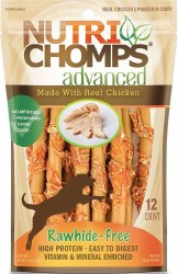Nutri Chomps Advanced Mini Twists Wrapped with Real Chicken, Dog Chews, Digestible Dog Chews, 12 count, Mini
