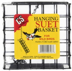 C&S Double Hanging Suet Basket, Black