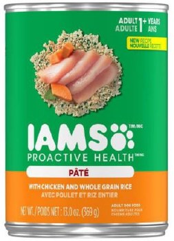 Iams ProActive Health Adult Formula Chicken and Rice Pate Canned Wet Dog Food 13oz
