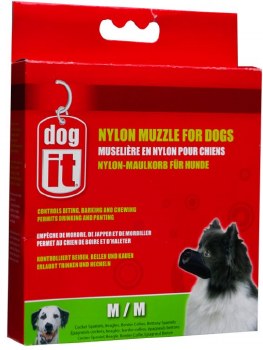 DogIt Medium Nylon Black Dog Muzzle 6 Inch